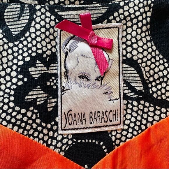 Yoana Baraschi Blazer with orange flower lapel  size 4 - Picture 3 of 6